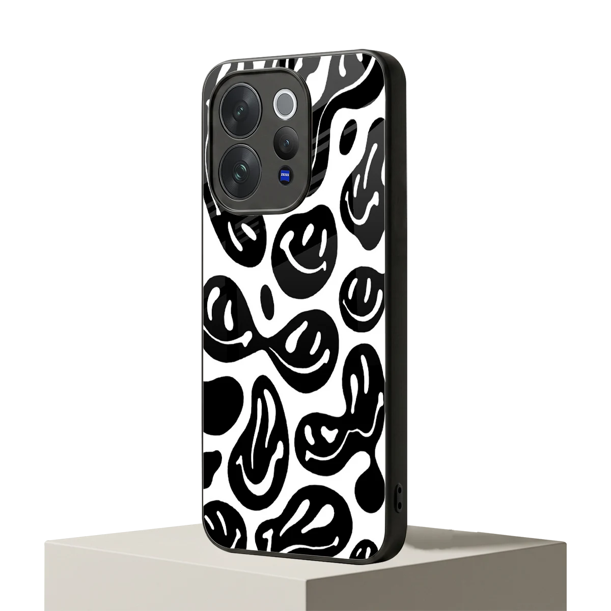 Acid Smiles BW vivo v70 mobile cover | shockproof glass phone case