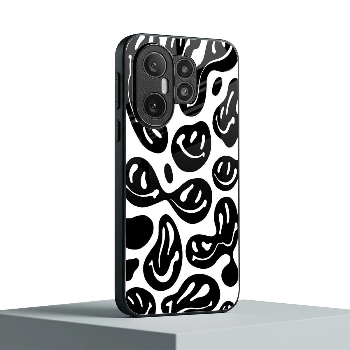 Acid Smiles BW vivo x200 fe mobile cover | shockproof glass phone case