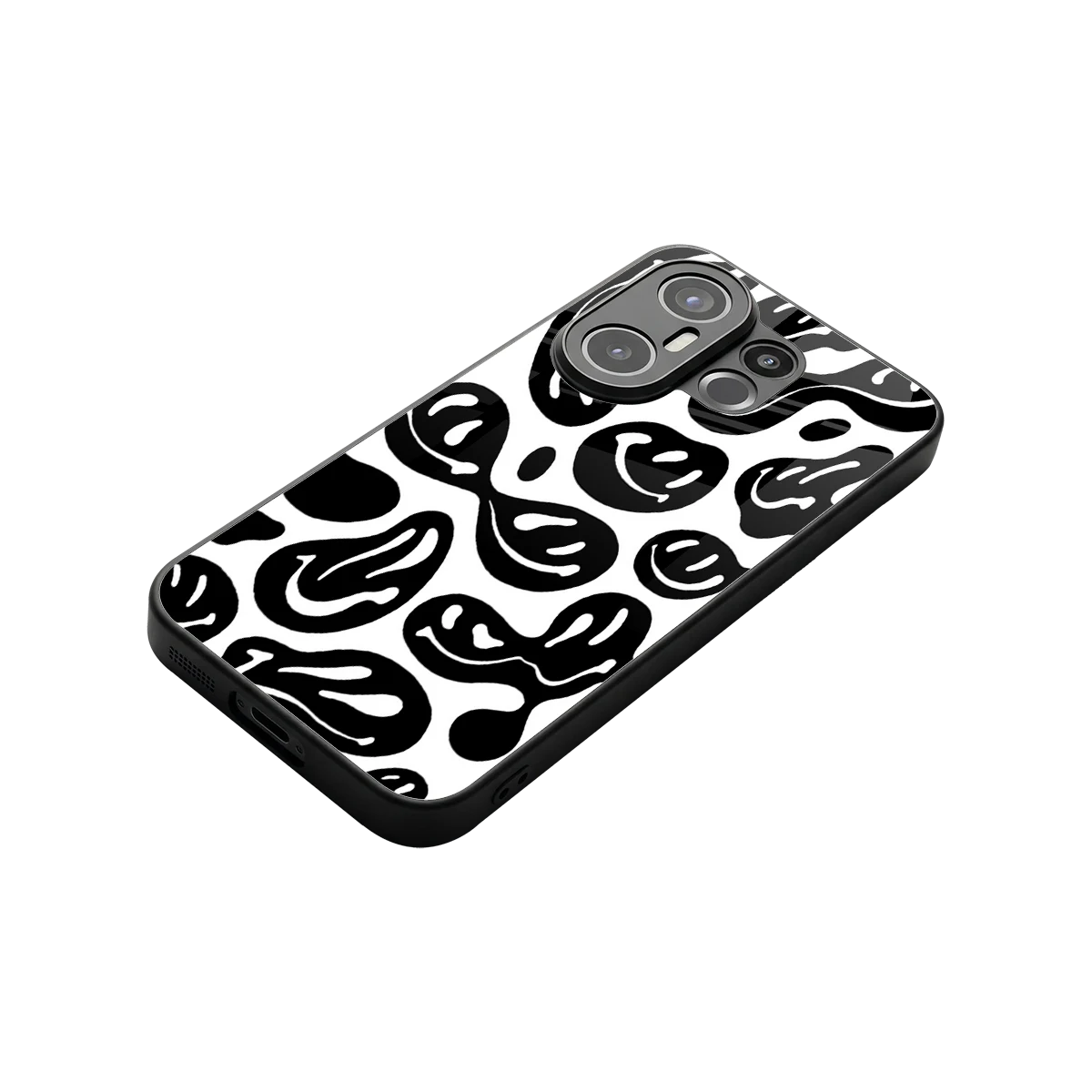 Acid Smiles BW stylish phone case for vivo x200 fe | glossy glass and slim fit