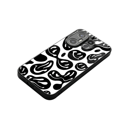 Acid Smiles BW stylish phone case for vivo x200 fe | glossy glass and slim fit