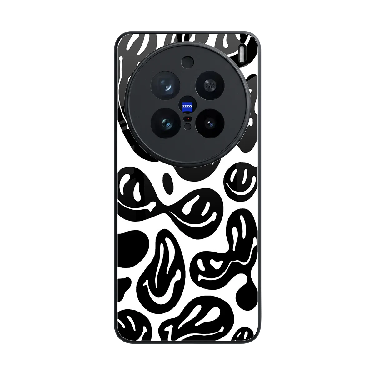 Acid Smiles BW back phone cover | glass case for vivo x200 pro