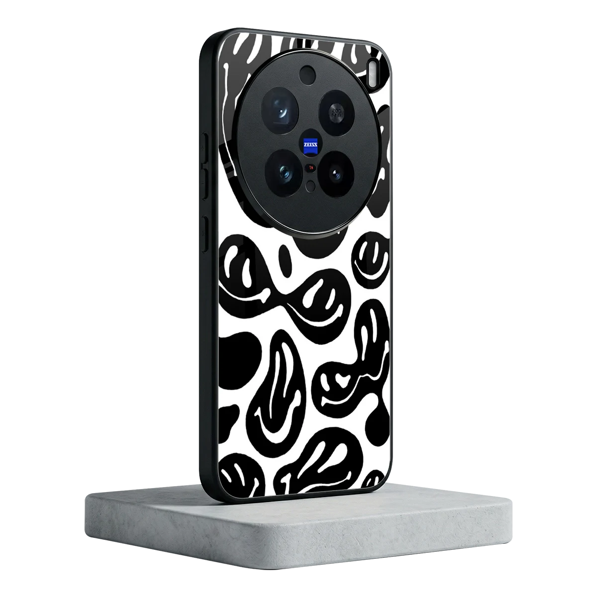 Acid Smiles BW vivo x200 pro mobile cover | shockproof glass phone case