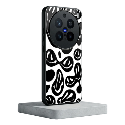 Acid Smiles BW vivo x200 pro mobile cover | shockproof glass phone case