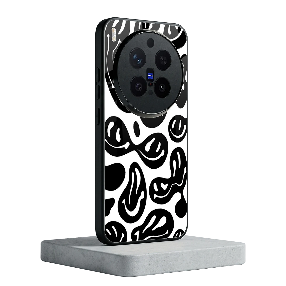 Acid Smiles BW vivo x300 pro mobile cover | shockproof glass phone case
