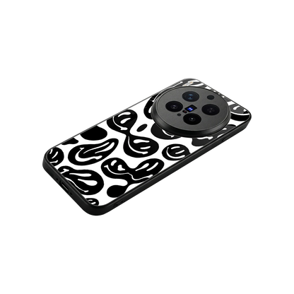 Acid Smiles BW stylish phone case for vivo x300 pro | glossy glass and slim fit