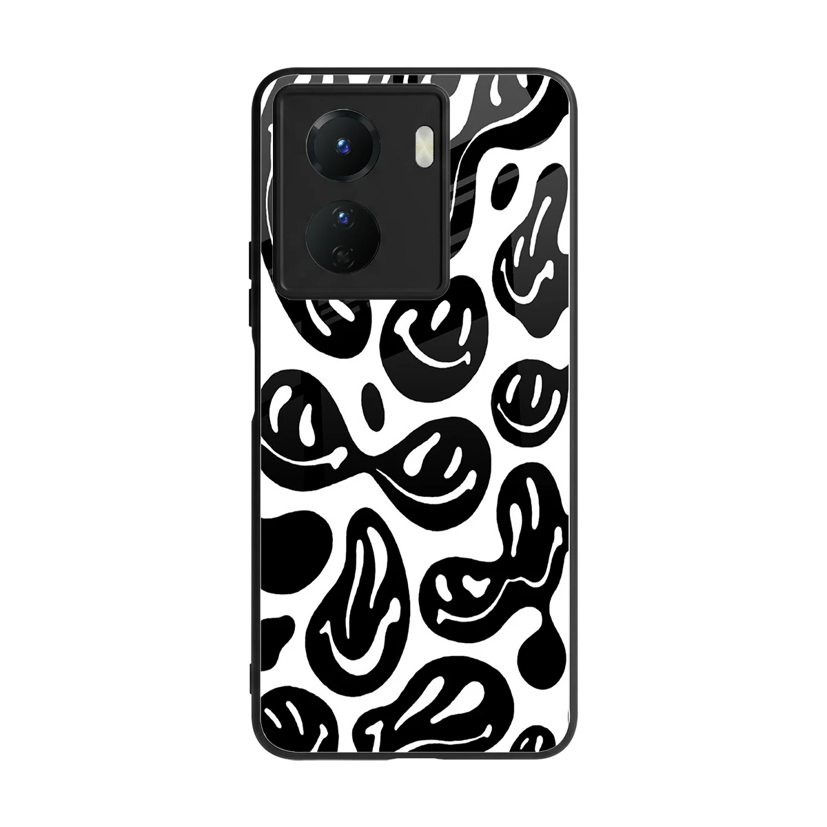 Acid Smiles BW back phone cover | glass case for vivo y16