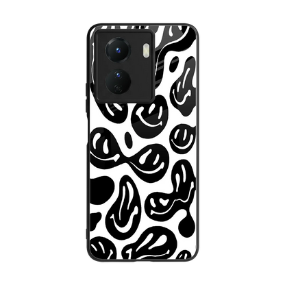 Acid Smiles BW back phone cover | glass case for vivo y16