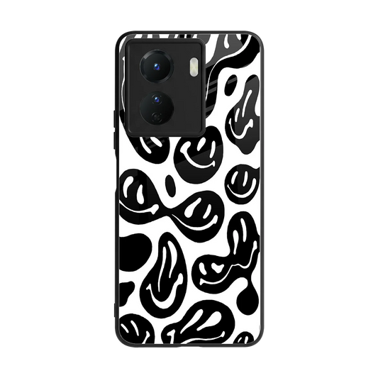 Acid Smiles BW back phone cover | glass case for vivo y16