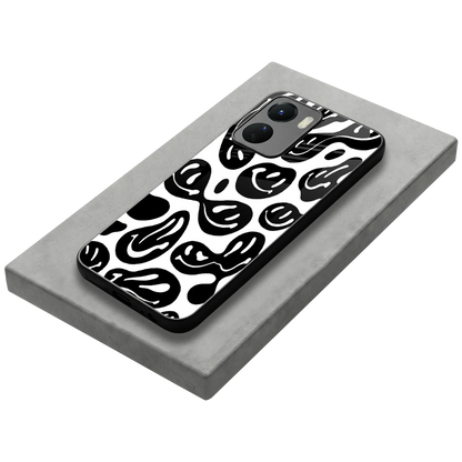 Acid Smiles BW stylish phone case for vivo y16 | glossy glass and slim fit