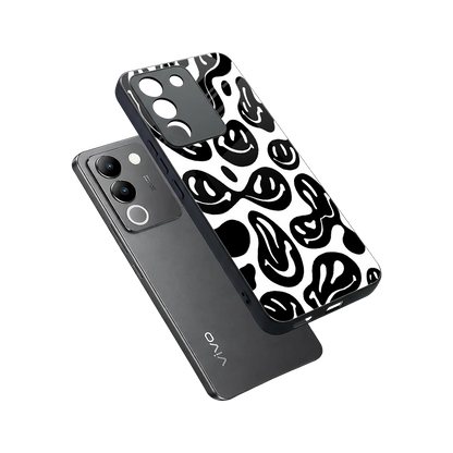 Acid Smiles BW sleek vivo y200 5g cover with tempered glass back and TPU edges