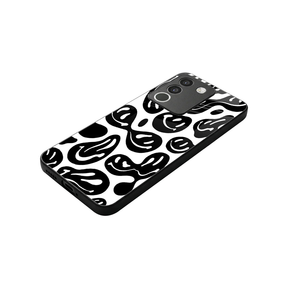 Acid Smiles BW stylish phone case for vivo y200 5g | glossy glass and slim fit