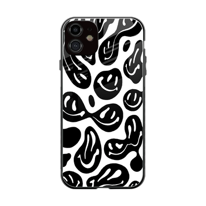 Acid Smiles BW back phone cover | glass case for iphone 12