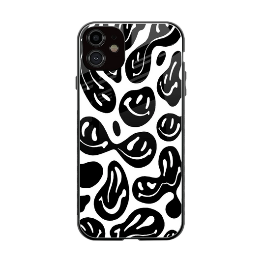 Acid Smiles BW back phone cover | glass case for iphone 11