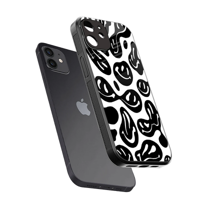 Acid Smiles BW sleek iphone 11 cover with tempered glass back and TPU edges