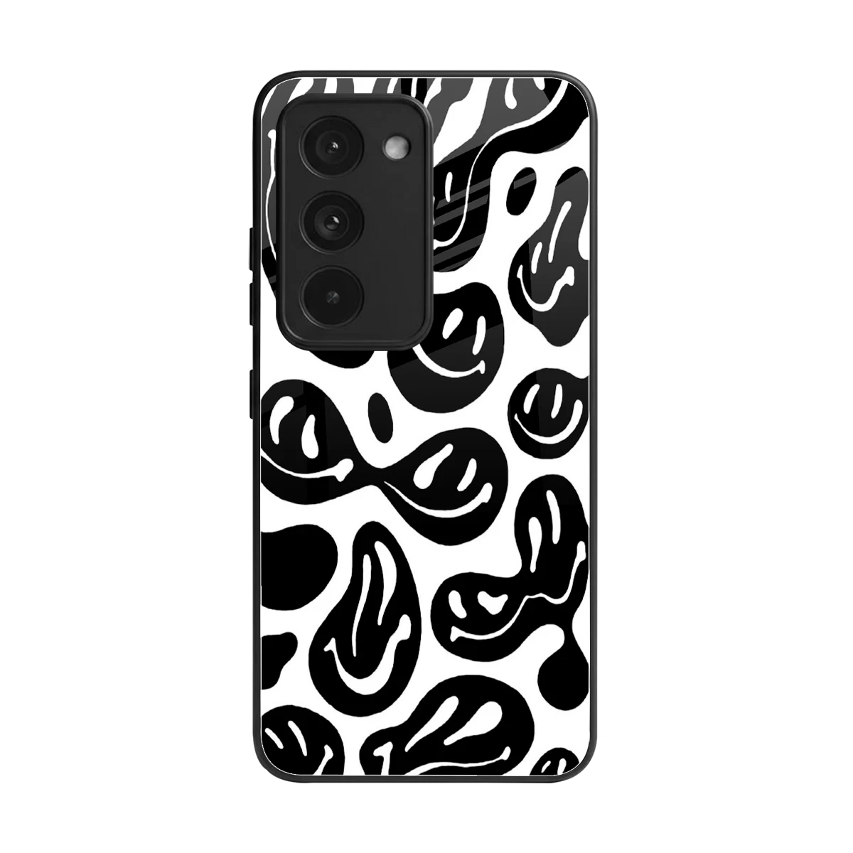 Acid Smiles BW back phone cover | glass case for redmi 15 5g