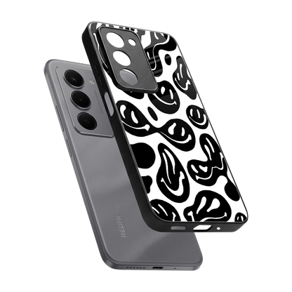 Acid Smiles BW sleek redmi 15 5g cover with tempered glass back and TPU edges