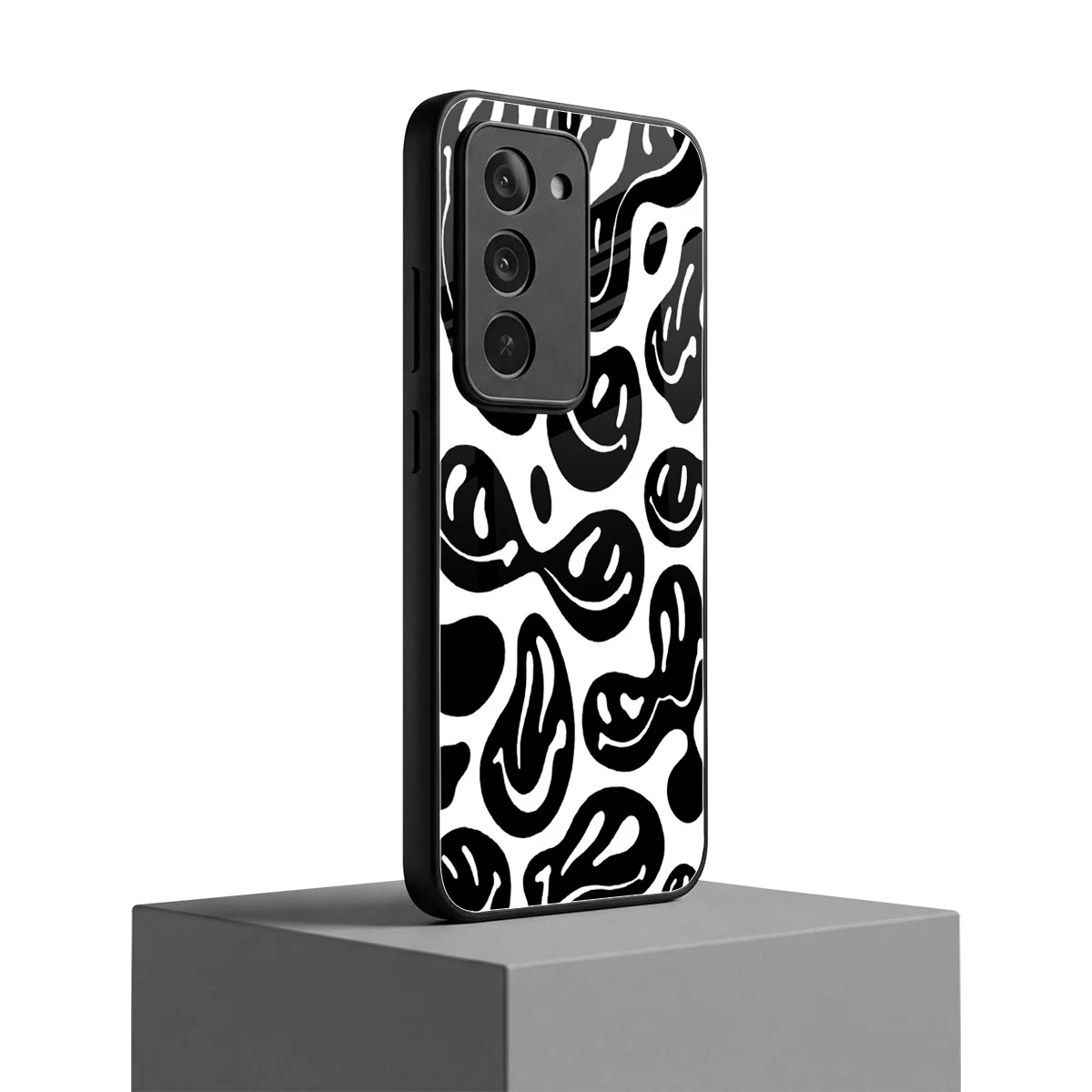 Acid Smiles BW redmi 15 5g mobile cover | shockproof glass phone case