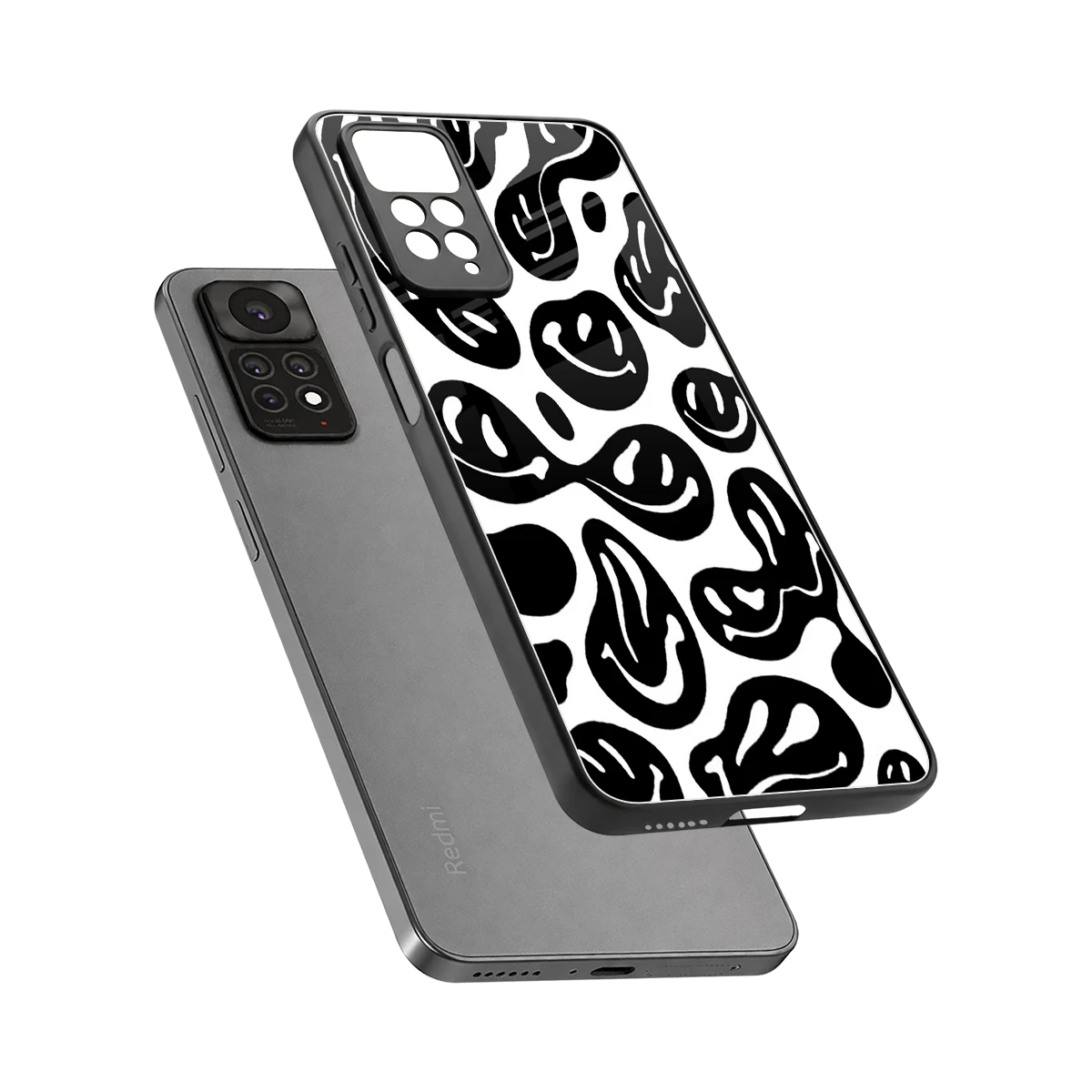 Acid Smiles BW sleek redmi note 11 pro cover with tempered glass back and TPU edges