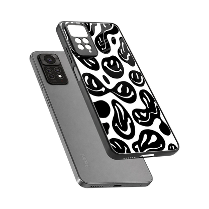 Acid Smiles BW sleek redmi note 11 pro cover with tempered glass back and TPU edges