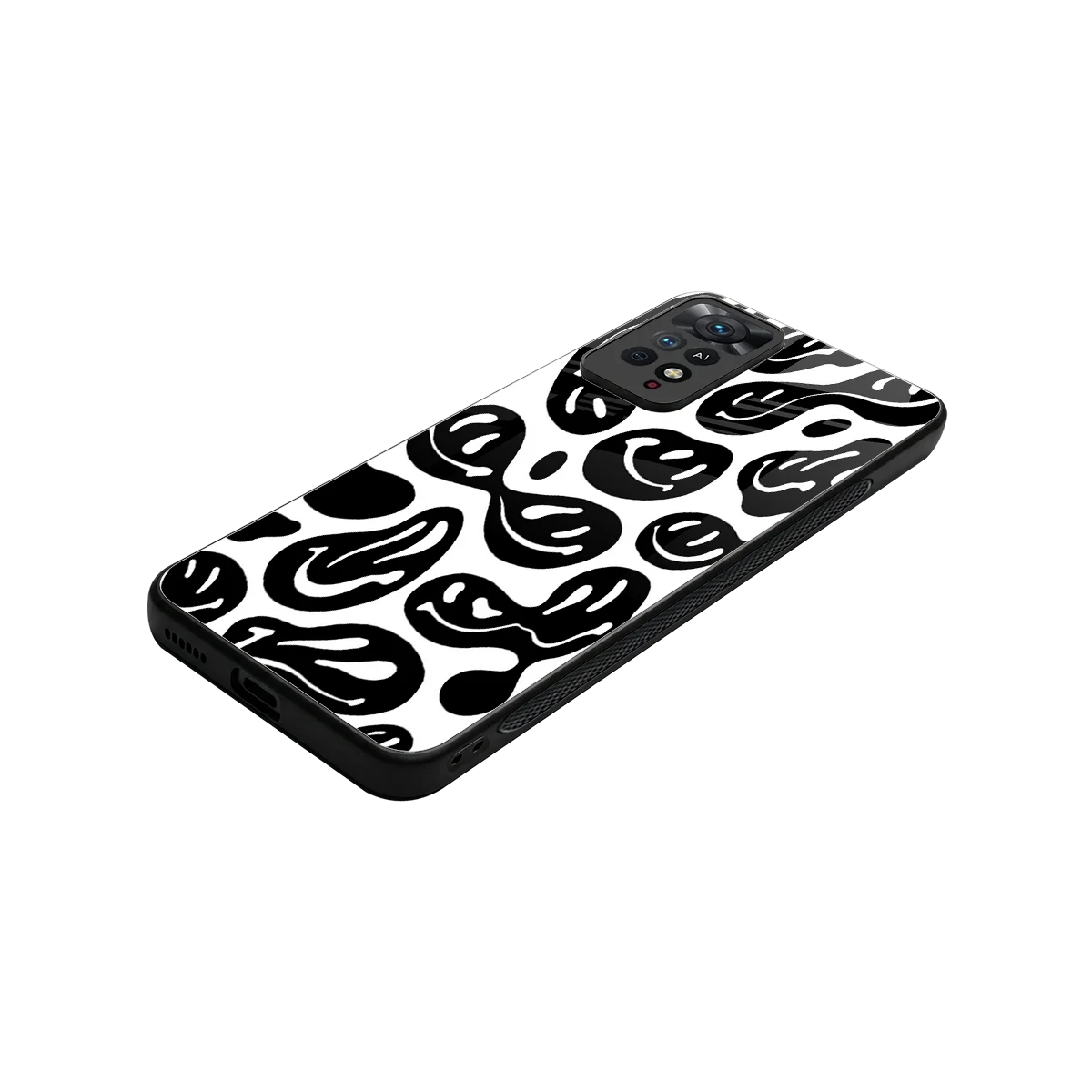 Acid Smiles BW stylish phone case for redmi note 11 pro | glossy glass and slim fit