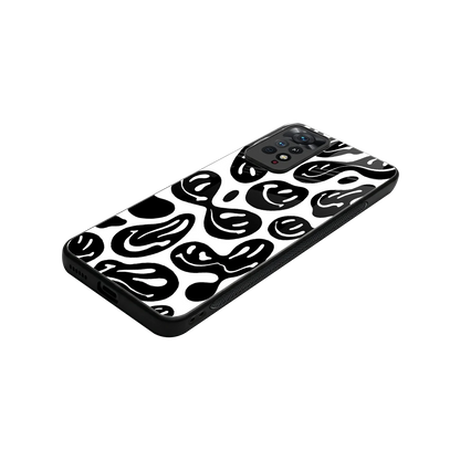 Acid Smiles BW stylish phone case for redmi note 11 pro | glossy glass and slim fit