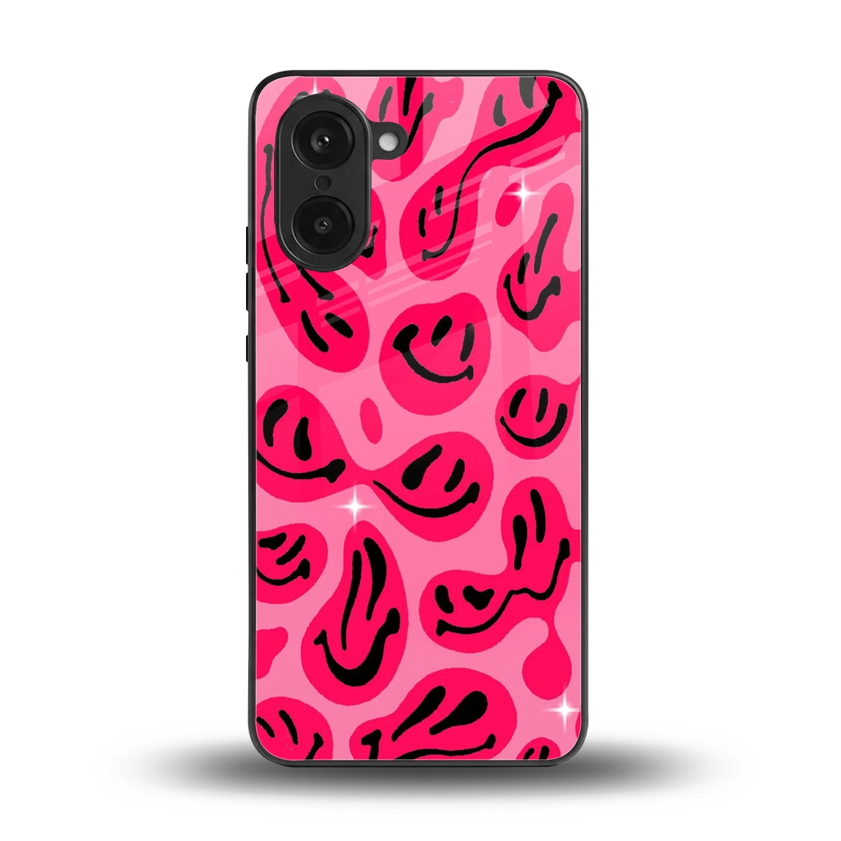 Acid Smiles Pink back phone cover | glass case for oneplus nord ce5 5g