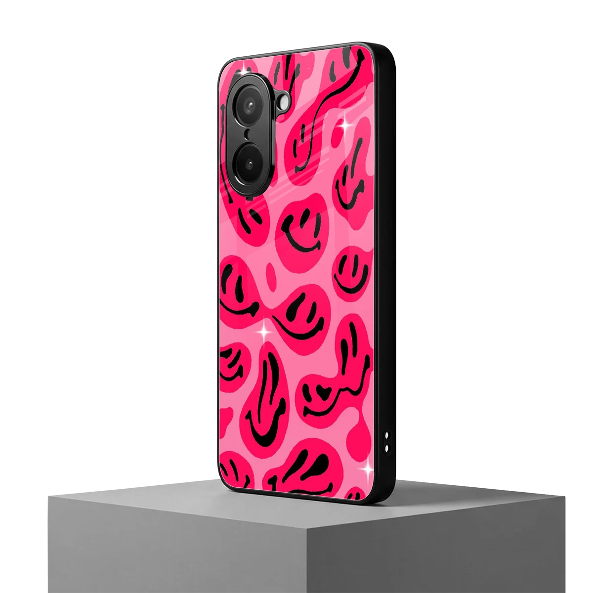 Acid Smiles Pink oneplus nord ce5 5g mobile cover | shockproof glass phone case