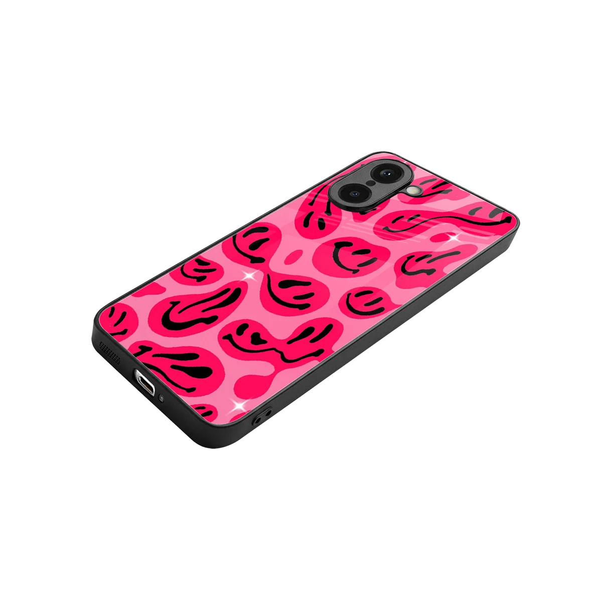 Acid Smiles Pink stylish phone case for oneplus nord ce5 5g | glossy glass and slim fit