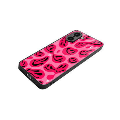 Acid Smiles Pink stylish phone case for oneplus nord ce5 5g | glossy glass and slim fit