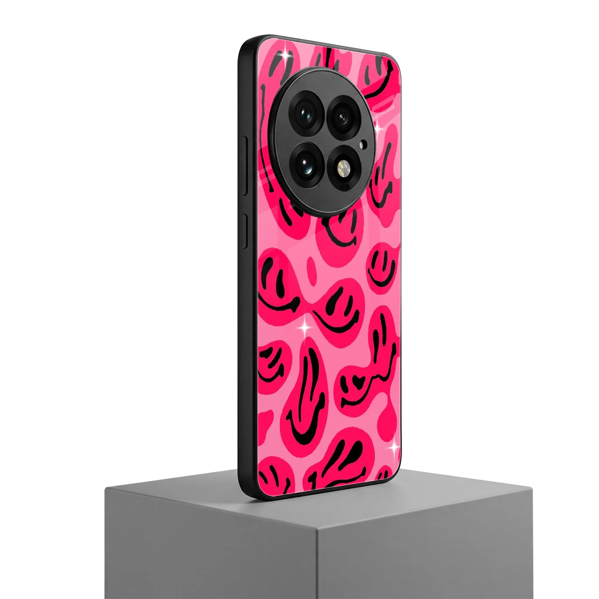Acid Smiles Pink oneplus 13 mobile cover | shockproof glass phone case