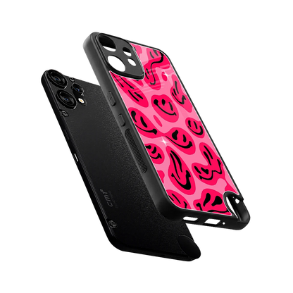 Acid Smiles Pink sleek cmf nothing phone 2 pro cover with tempered glass back and TPU edges