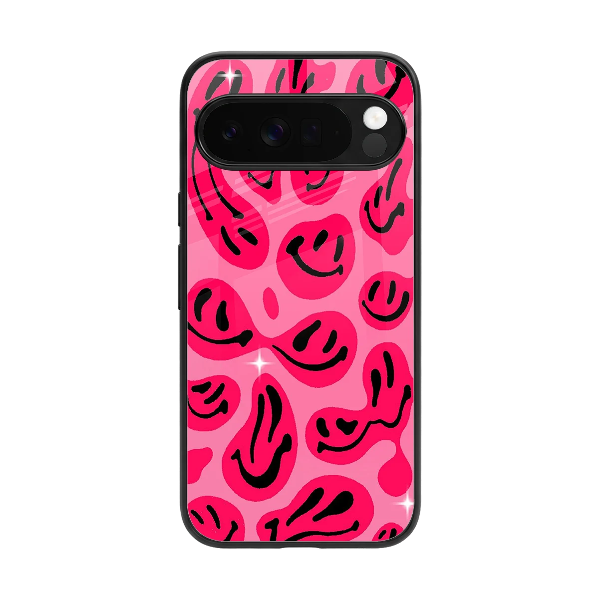 Acid Smiles Pink back phone cover | glass case for google pixel 10 pro xl
