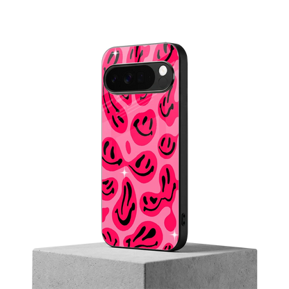 Acid Smiles Pink google pixel 10 pro xl mobile cover | shockproof glass phone case