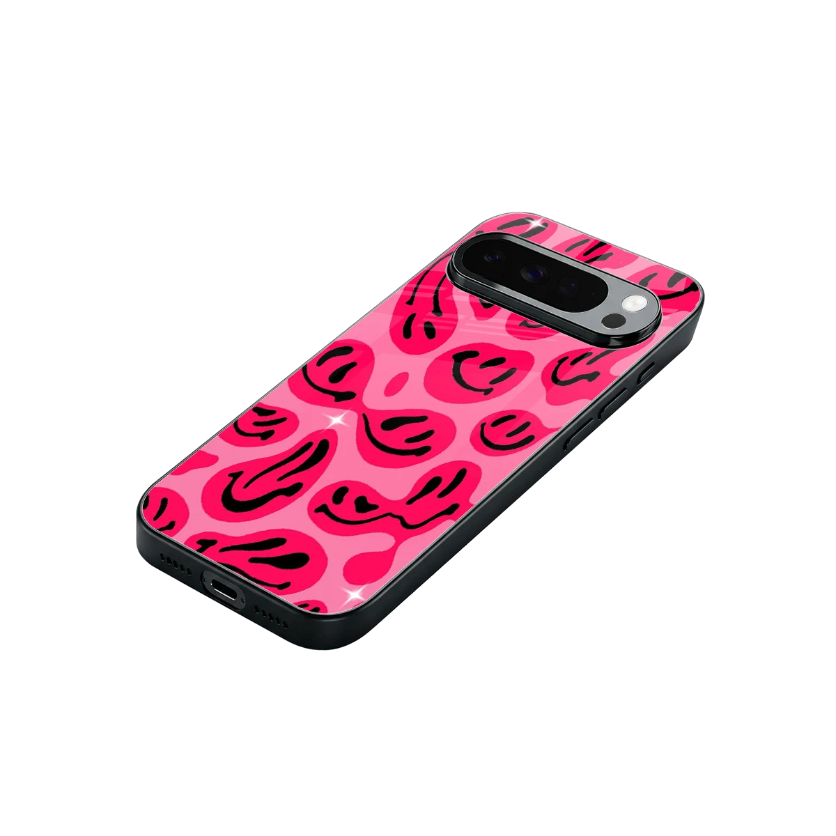 Acid Smiles Pink stylish phone case for google pixel 10 pro xl | glossy glass and slim fit