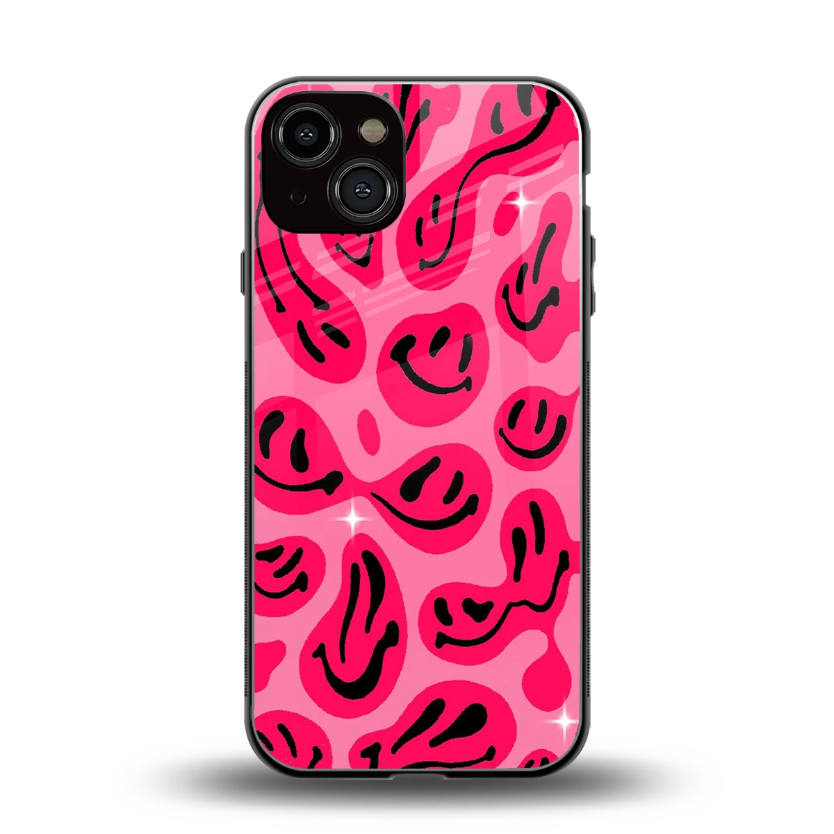 Acid Smiles Pink back phone cover | glass case for iphone 14
