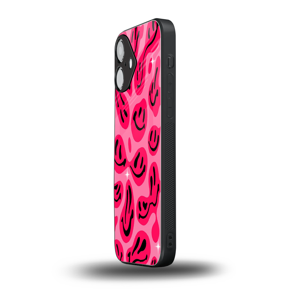Acid Smiles Pink Phone Case for Iphone 16 | Glass Case