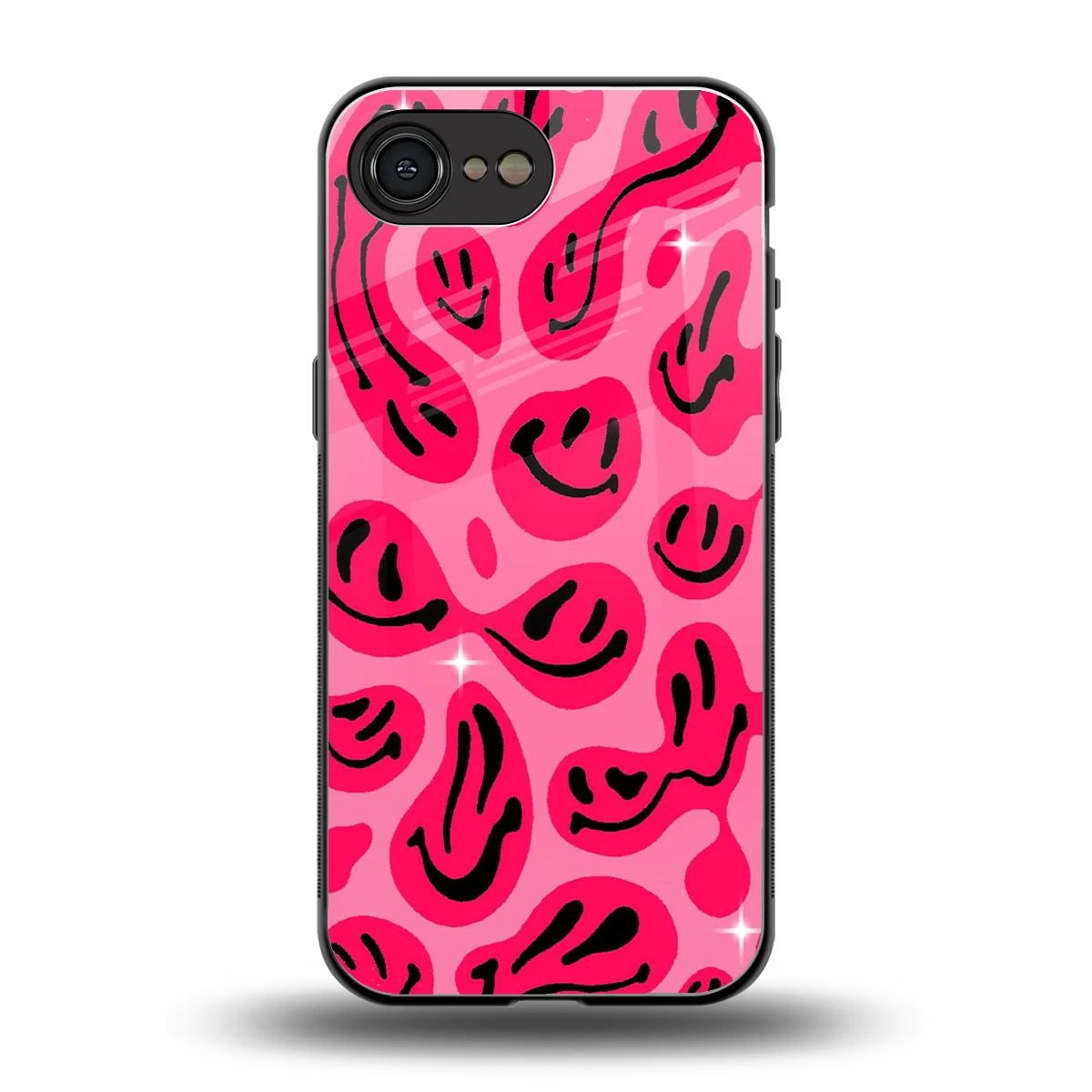 Acid Smiles Pink back phone cover | glass case for iphone 16e