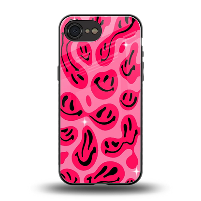 Acid Smiles Pink back phone cover | glass case for iphone 16e