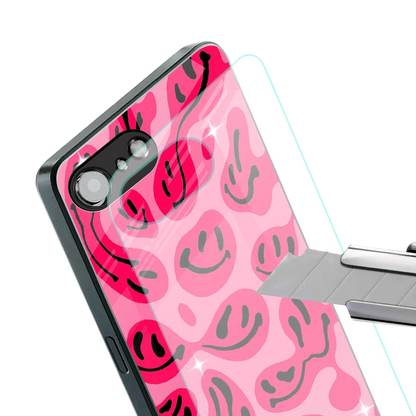 Acid Smiles Pink stylish phone case for iphone 17e | glossy glass and slim fit