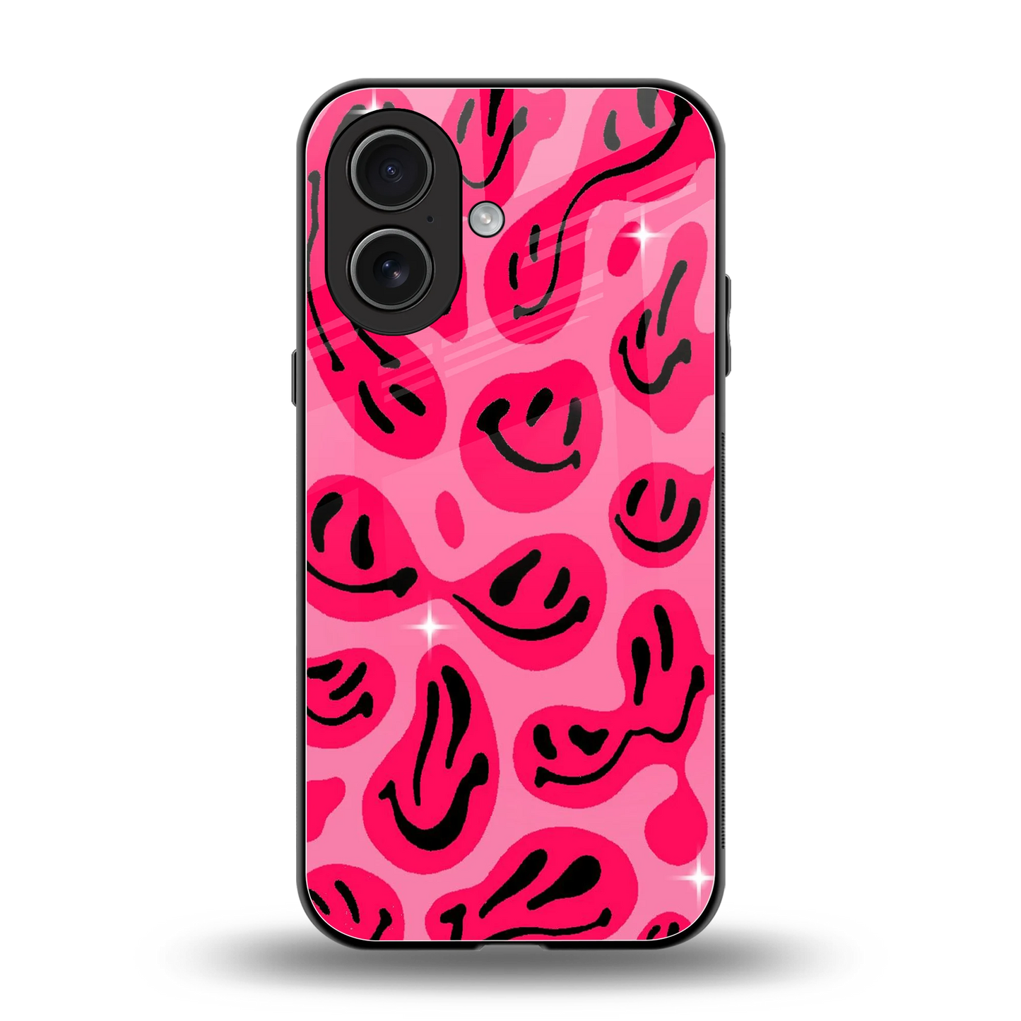 Acid Smiles Pink back phone cover | glass case for iphone 17
