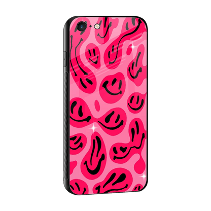 Acid Smiles Pink sleek iphone 6 cover with tempered glass back and TPU edges
