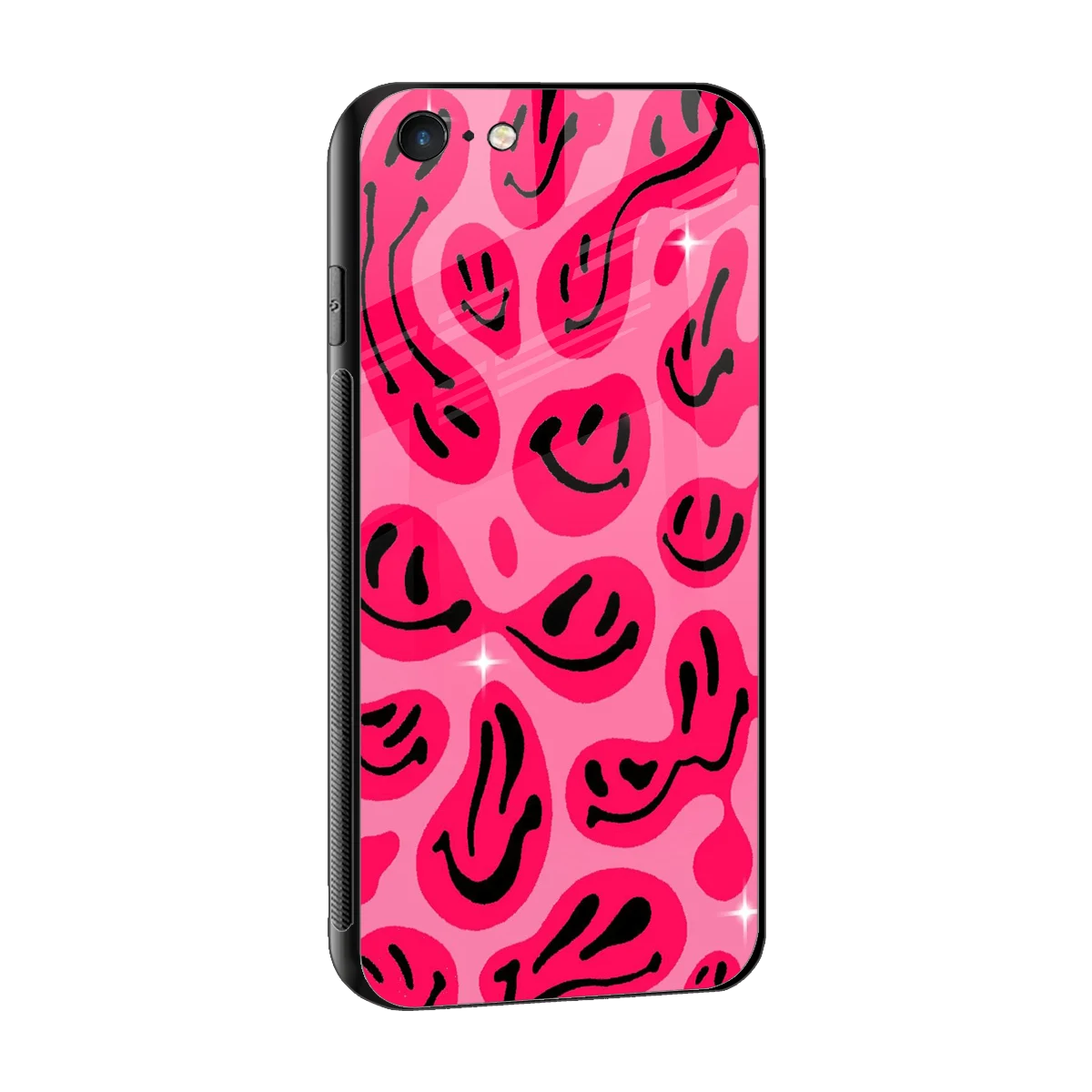 Acid Smiles Pink sleek iphone 6s cover with tempered glass back and TPU edges