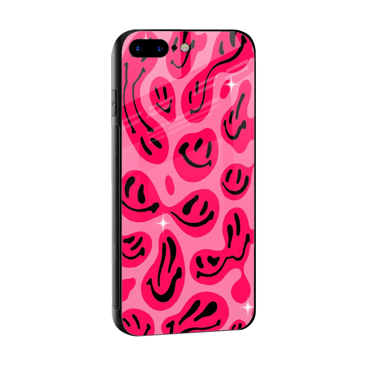 Acid Smiles Pink sleek iphone 8 plus cover with tempered glass back and TPU edges