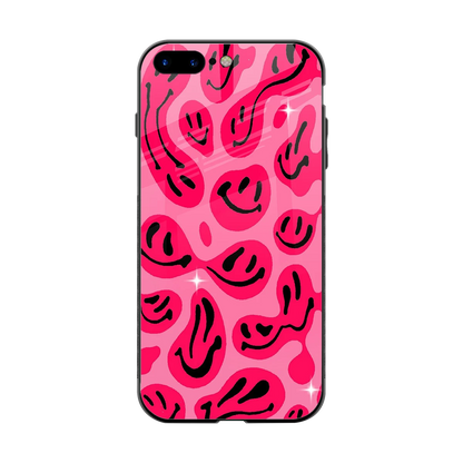 Acid Smiles Pink back phone cover | glass case for iphone 7 plus