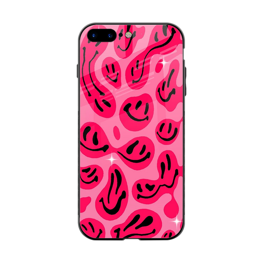 Acid Smiles Pink back phone cover | glass case for iphone 7 plus