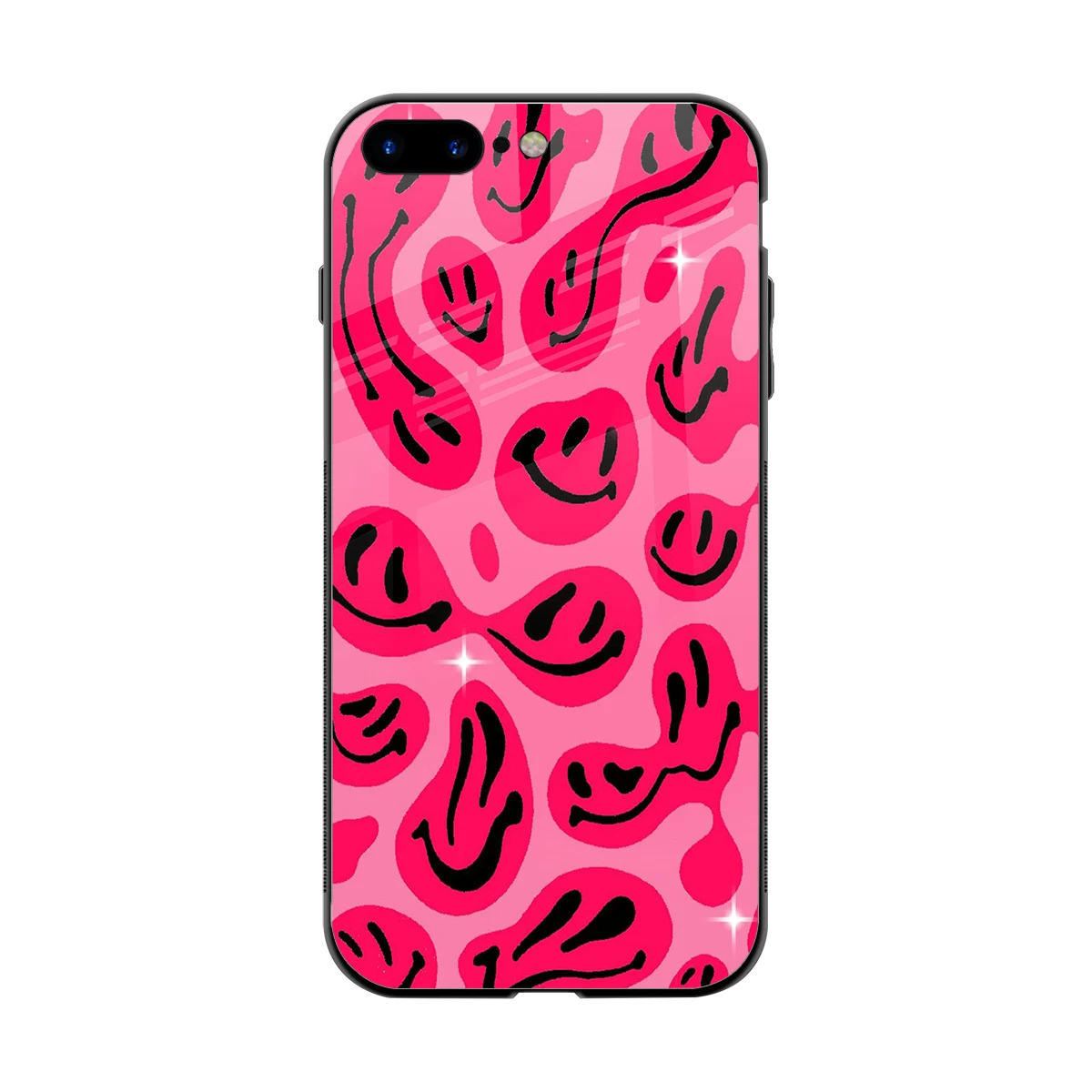 Acid Smiles Pink back phone cover | glass case for iphone 8 plus