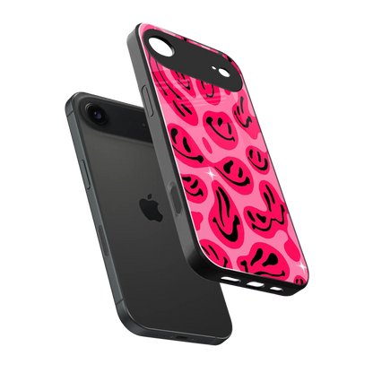 Acid Smiles Pink sleek iphone air cover with tempered glass back and TPU edges