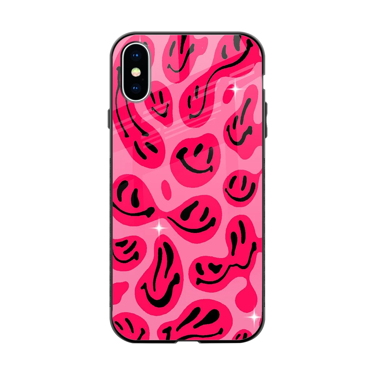 Acid Smiles Pink back phone cover | glass case for iphone x