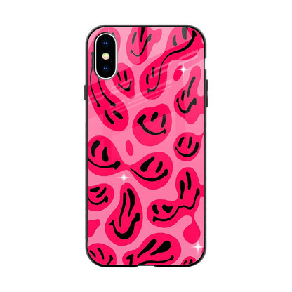 Acid Smiles Pink back phone cover | glass case for iphone x