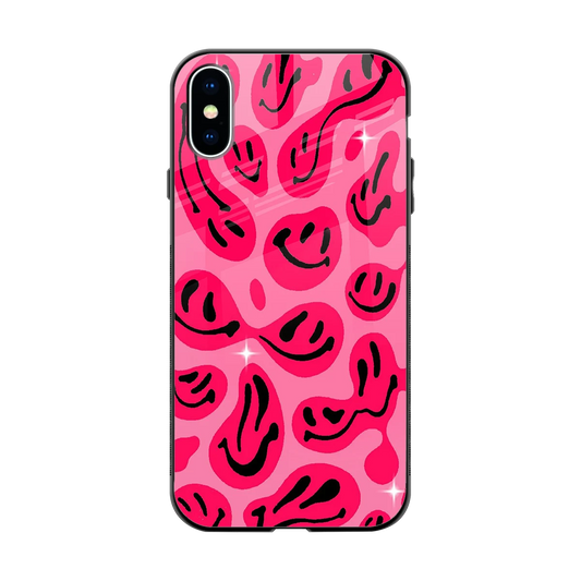 Acid Smiles Pink back phone cover | glass case for iphone x